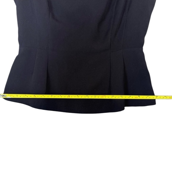 Halogen Black Business Dress Top, Short Sleeve with Zippered Back, Lined - Picture 13 of 16